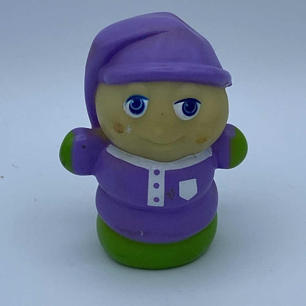 Vintage 1985 Glo Worm Friends Purple Pajamas 3" Toy Figure Glow Hasbro Playskool
